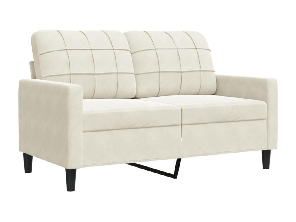 Cream 2-seater sofa, 120 cm, velvet