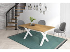 2 Supports - Solid wood X-shaped table legs - Dining room - White lacquered - 72x72cm