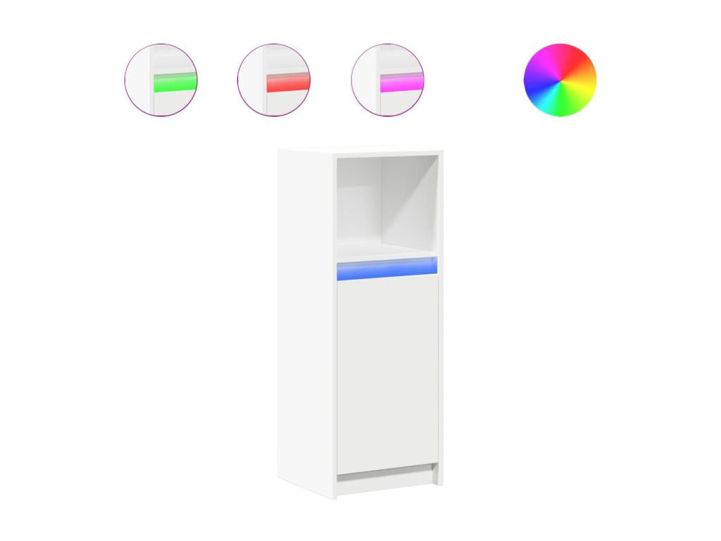 Buffet with white LED lighting, 38x34x100 cm, engineered wood