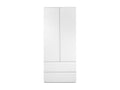 White wardrobe with 2 doors and 2 drawers - W80 x H191 x D55 cm