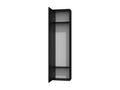 Doucezen wardrobe with mirror and 2 shelves, 180x35x50 cm, black
