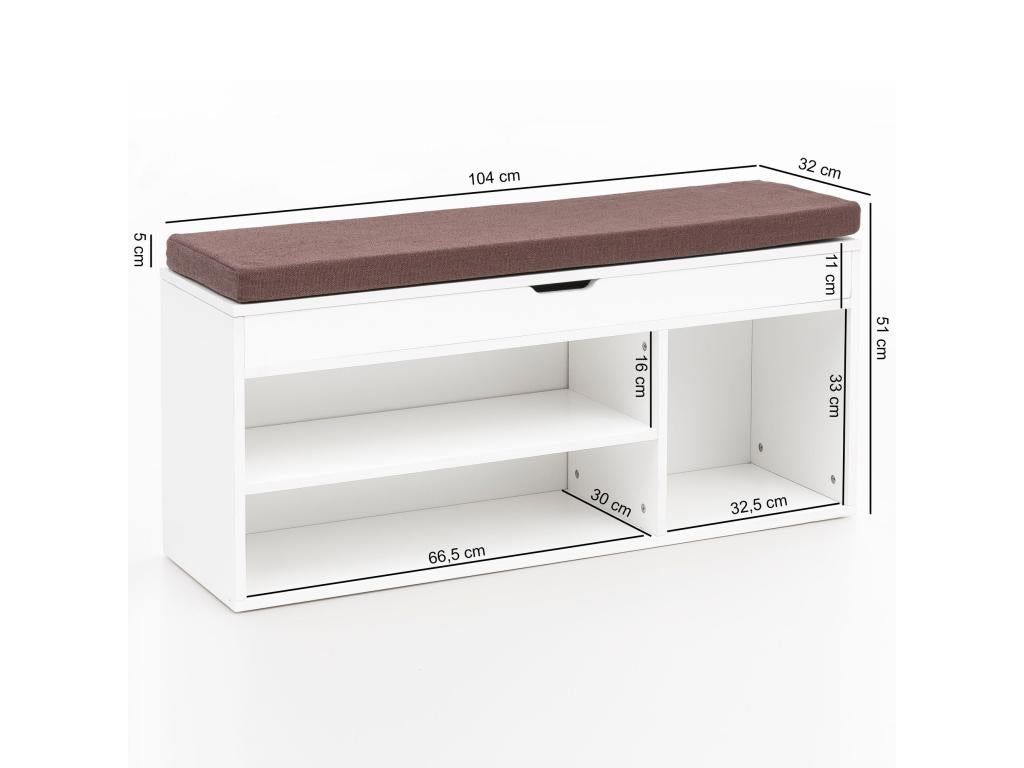Shoe Storage Bench for Entryway 104x51x32 cm Shoe Rack