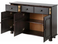 Sideboard with 3 doors and 2 drawers in dark brown pine