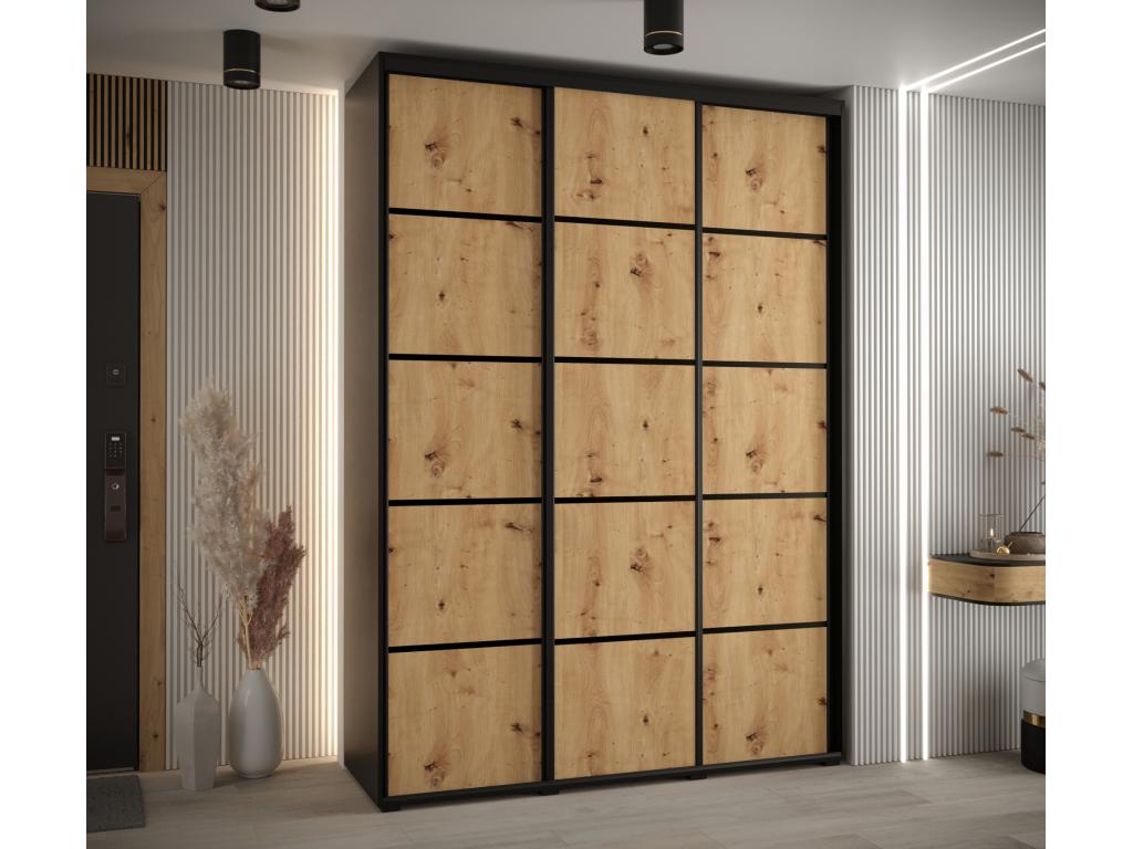 Meublita 4 Sliding Door Wardrobe 235.2/180/60 3 Doors Black/Meublita/Black