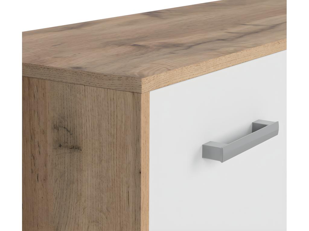 Meublita 3-Door 1-Drawer Buffet in Wood and White