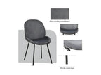 Set of 6 velvet-upholstered shell chairs - metal frame - Grey