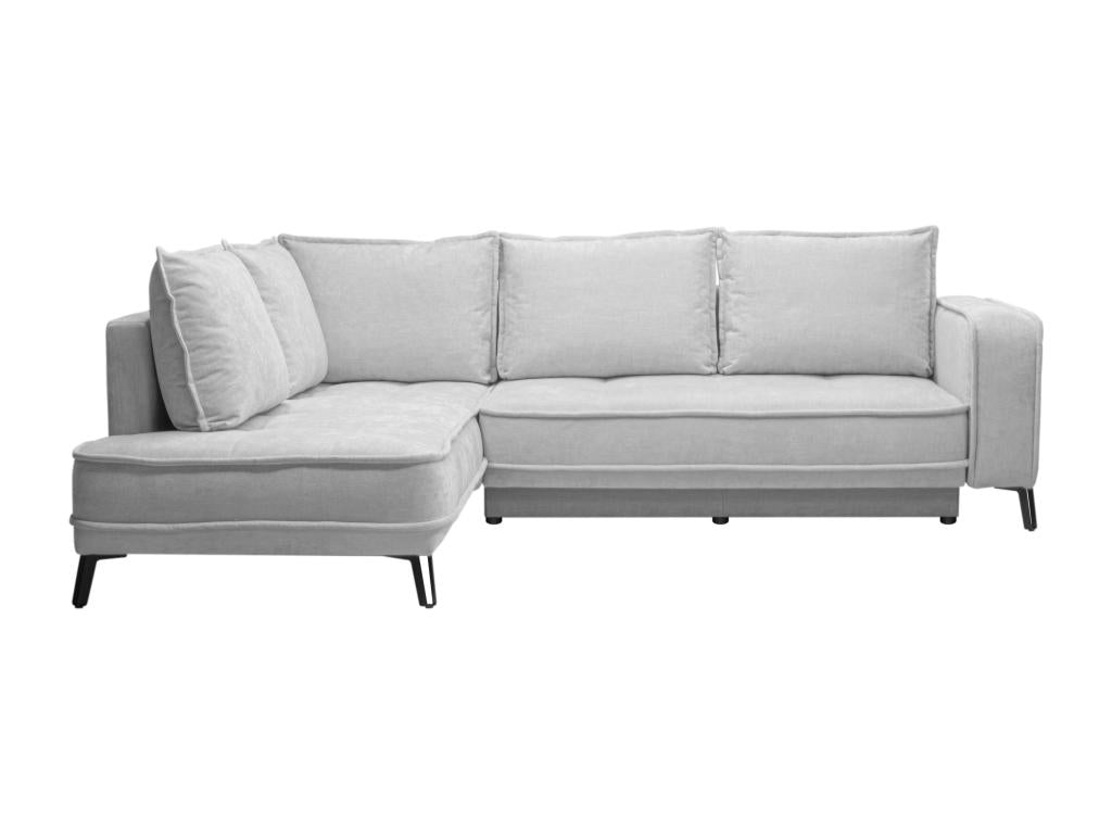 BALCORIA left-hand corner sofa bed in light grey fabric by Meublita