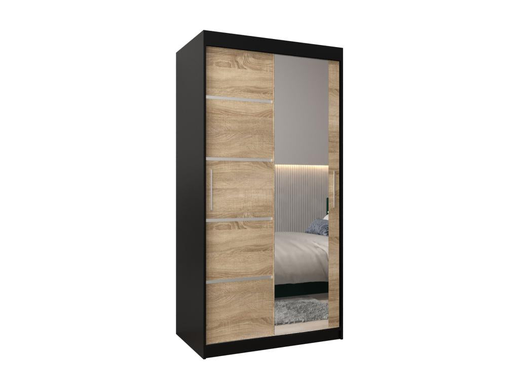 Meublita 2 Sliding Door Wardrobe 200/100/62 2 Doors Black/Meublita