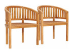 Banana-shaped chairs, 2 pieces, solid teak wood
