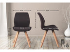 Dining chair - Fabric / Wood - Black - Meublita