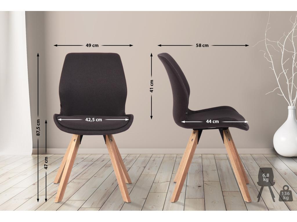 Dining chair - Fabric / Wood - Black - Meublita