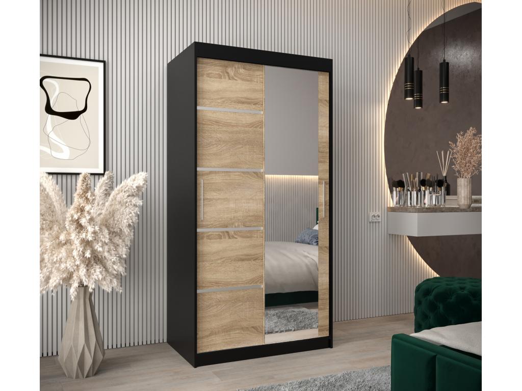 Meublita 2 Sliding Door Wardrobe 200/100/62 2 Doors Black/Meublita