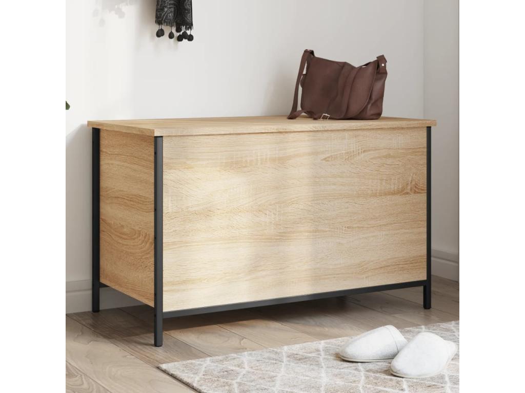 Doucezen oak storage bench 80x42.5x50 cm engineered wood