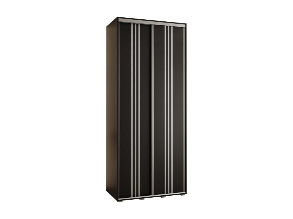 Meublita 6 Sliding Door Wardrobe 235.2/100/45 2 Doors Black/Black/Silver