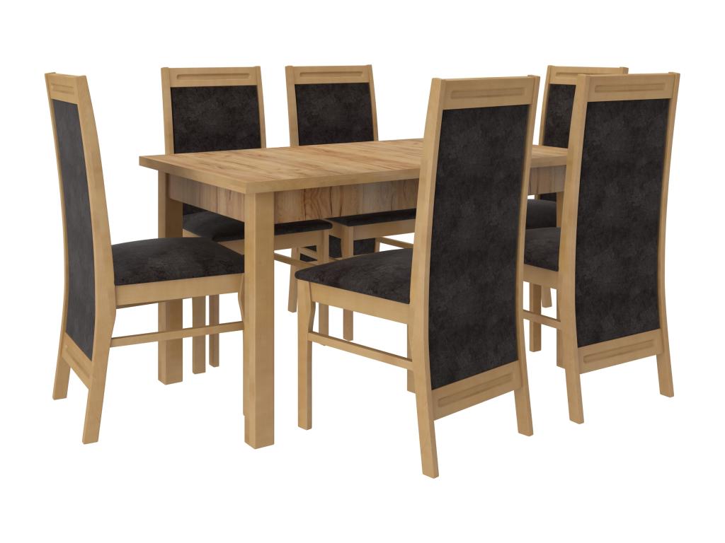 Chair in natural beech wood and Meublita-Tissu fabric 27118