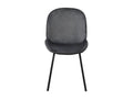 Set of 6 velvet-upholstered shell chairs - metal frame - Grey