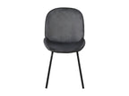 Set of 6 velvet-upholstered shell chairs - metal frame - Grey