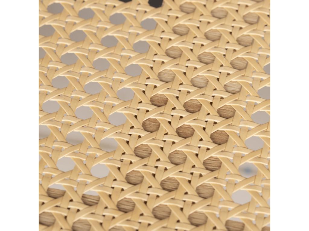 Meublita - Oval coffee table in wood and caning - Light wood