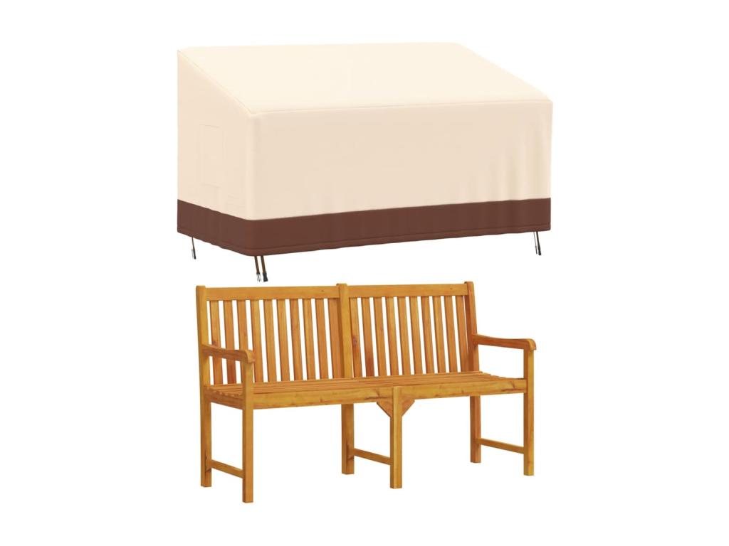 Beige 3-seater bench cover 159x84x56/81 cm Meublita 600D