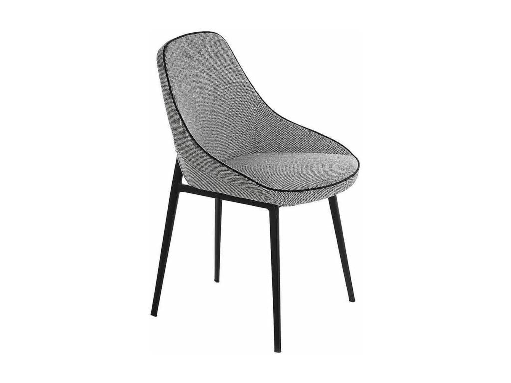 Meublita grey fabric chair with black steel legs - Set of 2 - Meublita Color 54