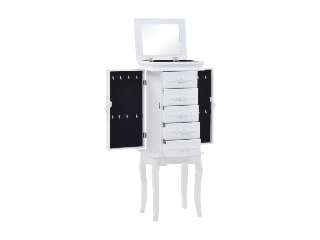 White Freestanding Jewelry Cabinet