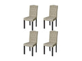 4-piece Beige Fabric Dining Chairs