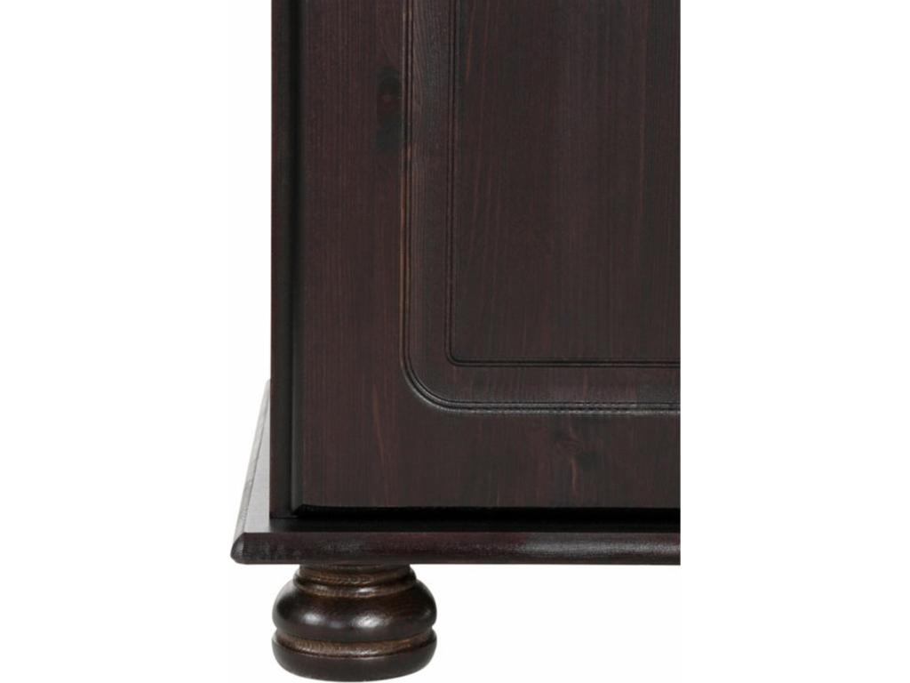 Sideboard with 3 doors and 2 drawers in dark brown pine