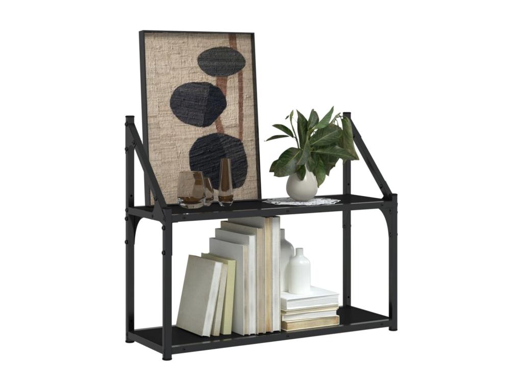 2-tier wall shelf, black, 60x21x51 cm, engineered wood
