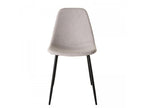 Meublita - Set of 2 off-white fabric chairs with black metal legs