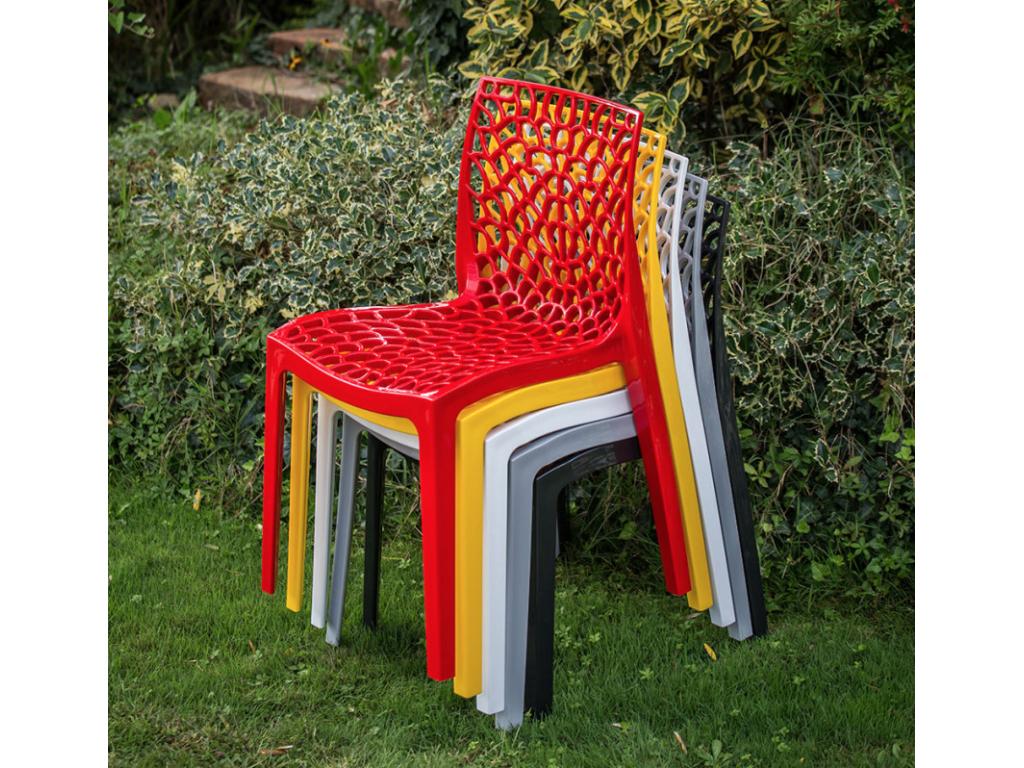 Modern stackable chair, Vertchez - Black color