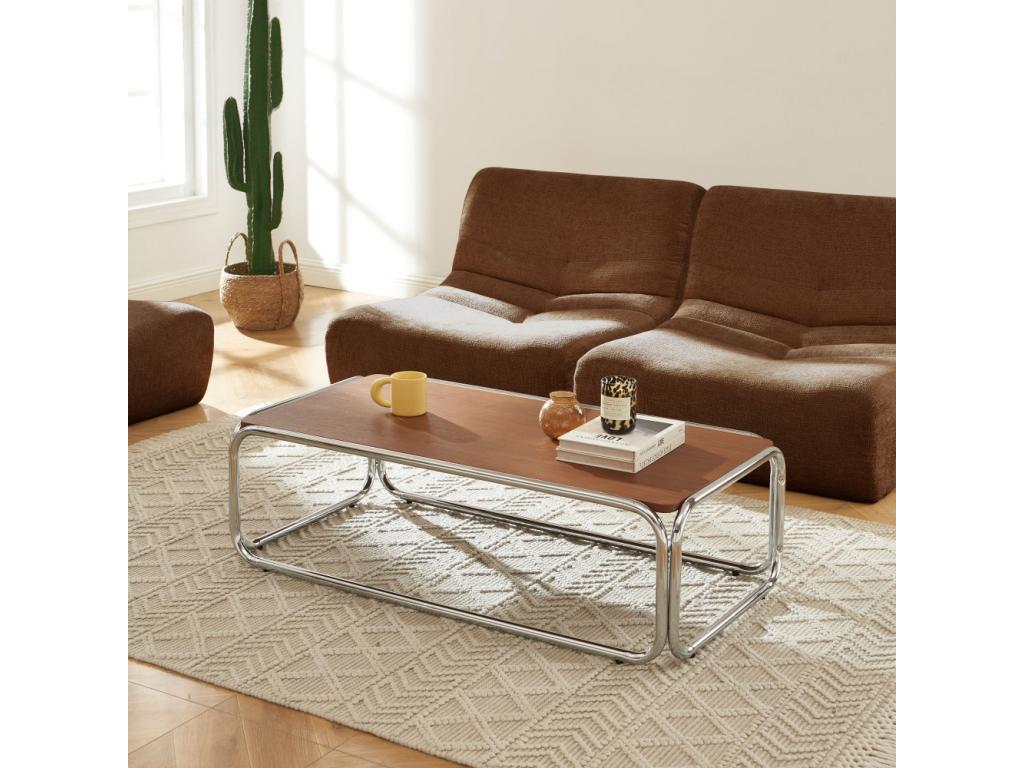 Gliss II - Coffee table with Doucezen wooden legs - Dark wood