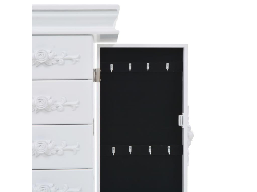 White Freestanding Jewelry Cabinet