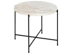 Doucezen corner table 52cm white marble.