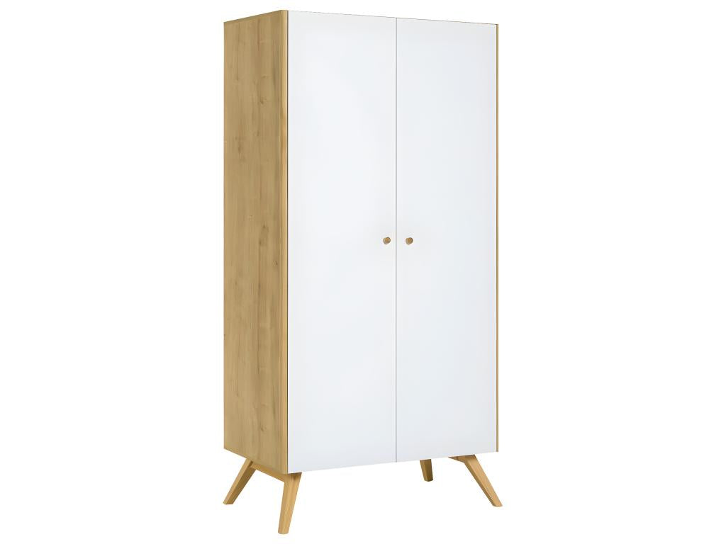 2-Door Wardrobe, Natural White