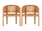 Banana-shaped chairs, 2 pieces, solid teak wood