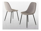 Meublita - Set of 2 off-white fabric chairs with black metal legs