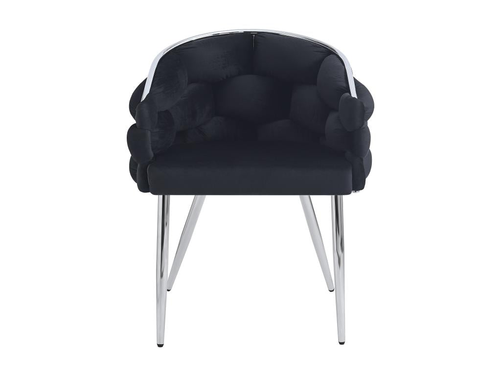 Set of 2 BALLON chairs with Meublita legs and black velvet seats