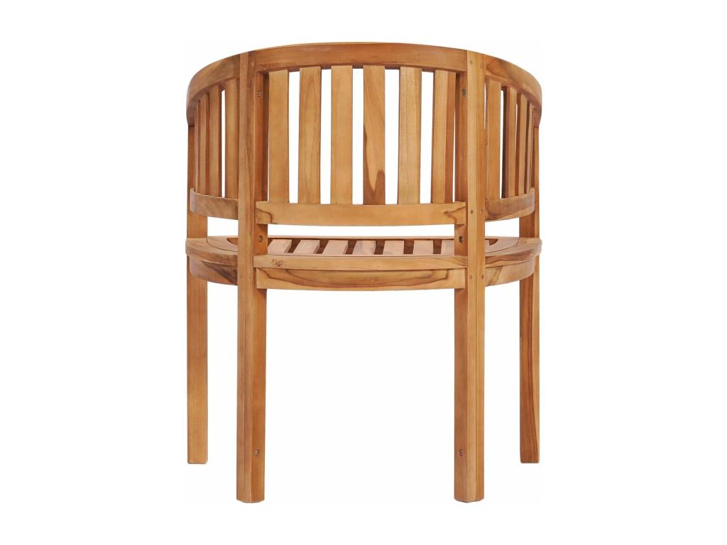 Banana-shaped chairs, 2 pieces, solid teak wood