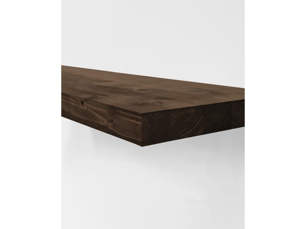 Set of 3 floating shelves in brown fir wood, 60x3.2cm - Meublita