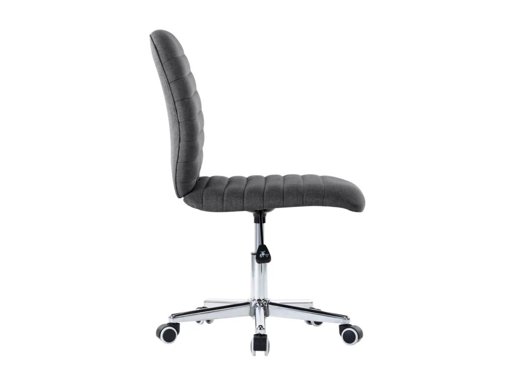 Set of 2 dark grey fabric dining chairs