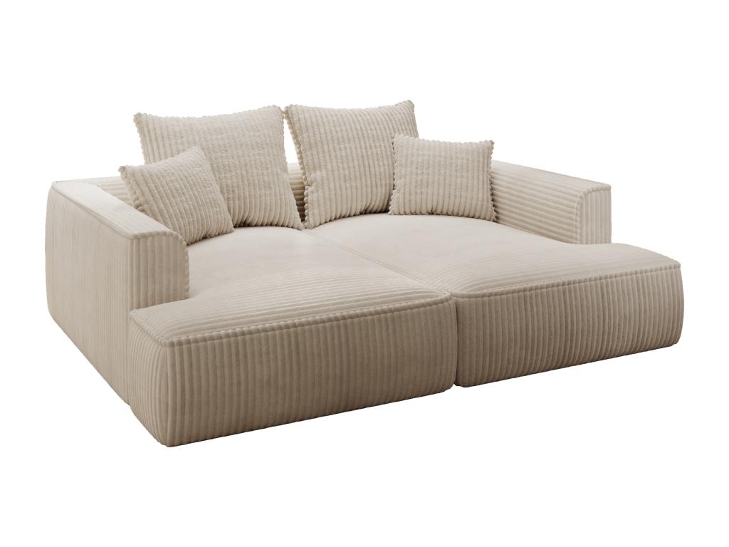 Meublita 3-seater sofa with deep seat and comfortable wide-wale beige corduroy