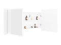 Bathroom cabinet with LED mirror, white, 100x12x45 cm, acrylic