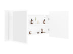 Bathroom cabinet with LED mirror, white, 100x12x45 cm, acrylic