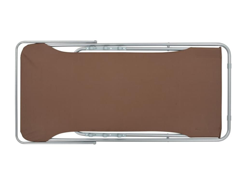 Meublita Brown 2-Piece Folding Beach Chairs, Steel and Fabric