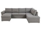 Meublita Sofa bed chaise longue left side light grey.