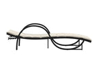 Chaise longue with black cushion, 60x199x42 cm, woven resin