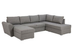 Meublita Sofa bed chaise longue left side light grey.