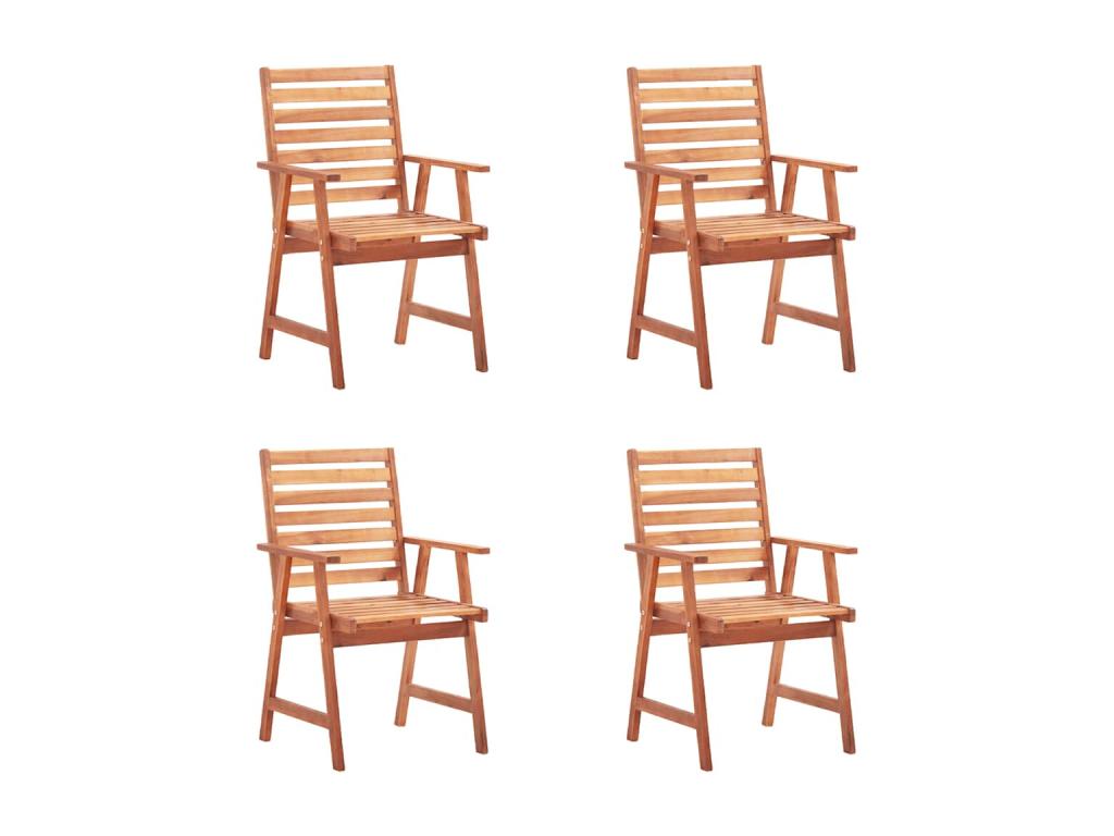 Set of 4 outdoor dining chairs and cushions, Meublita solid wood