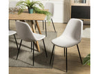 Meublita - Set of 2 off-white fabric chairs with black metal legs