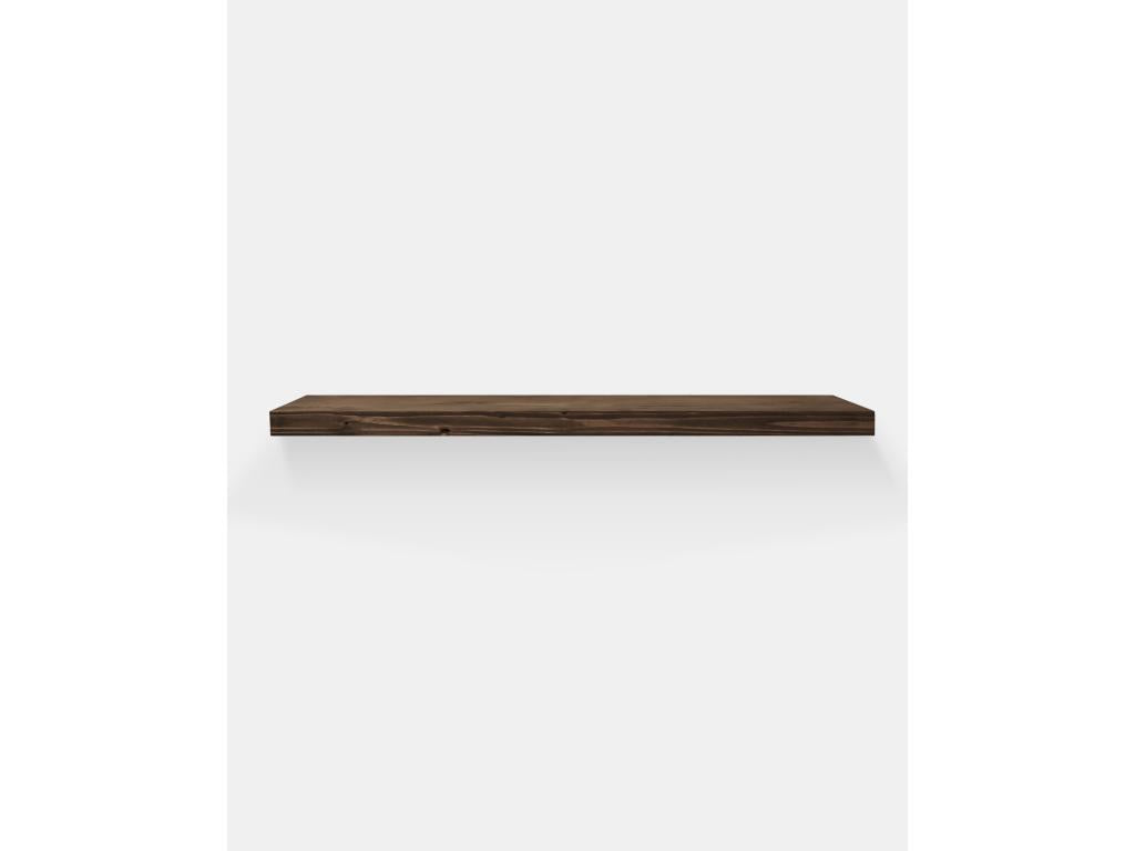 Set of 3 floating shelves in brown fir wood, 60x3.2cm - Meublita